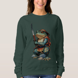 Samurai Frog Warrior mit Katana Sweatshirt