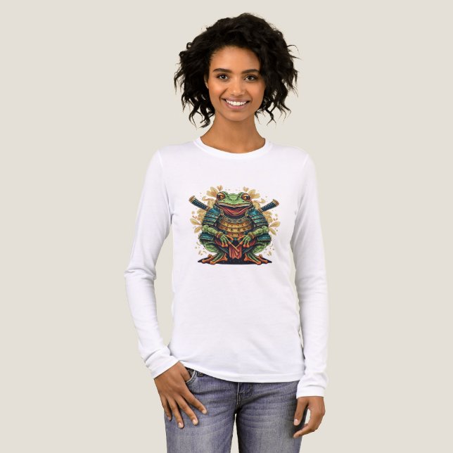 Samurai frog warrior Tri-blend Long Sleeve Shirt (Vorderseite voll)