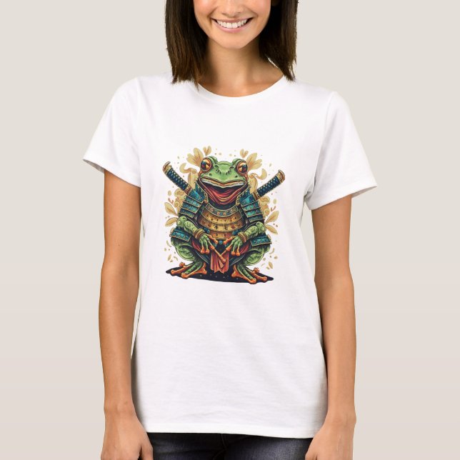 Samurai-Frosch-Krieger Damen Basic T-Shirt (Vorderseite)