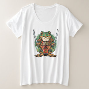 Samurai-Frosch-Krieger Damen T-Shirt in Übergröße