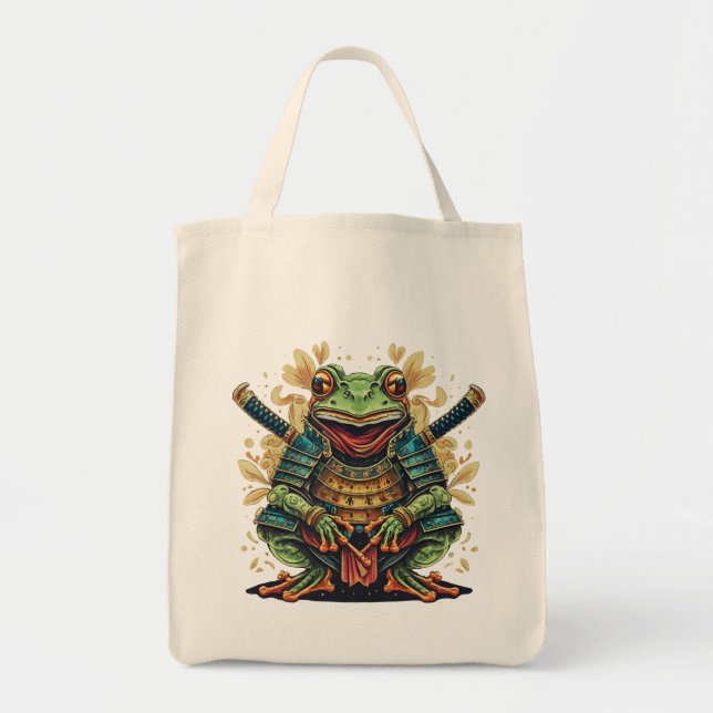 Samurai-Frosch-Krieger-Einkaufstasche Tragetasche (Vorne)