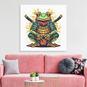 Samurai-Frosch-Krieger Leinwanddruck