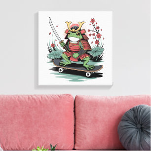 Samurai-Frosch-Krieger Leinwanddruck
