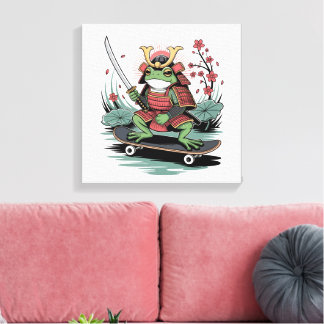 Samurai-Frosch-Krieger Leinwanddruck