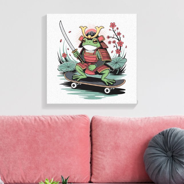 Samurai-Frosch-Krieger Leinwanddruck (Insitu (Wohnzimmer))