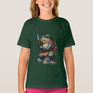 Samurai-Frosch-Krieger mit Katana T-Shirt
