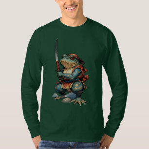 Samurai-Frosch-Krieger mit Katana T-Shirt