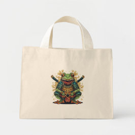 Samurai-Frosch-Krieger Tiny Tote Mini Stoffbeutel