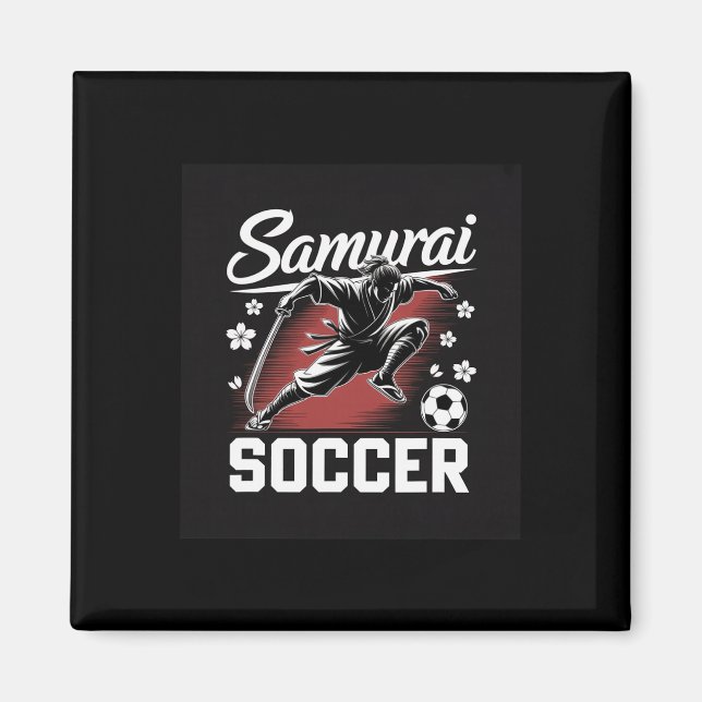 Samurai Fußball Krieger Geist Fußball Katana Kling Magnet (Vorne)