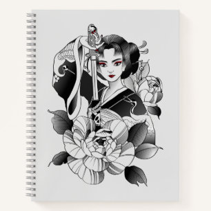 "Samurai Geisha and her Katana" Notizbuch