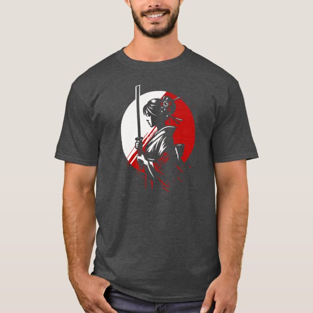 Samurai Geisha mit Katana, die Sun Warrior Boxy T-Shirt (Vorderseite)