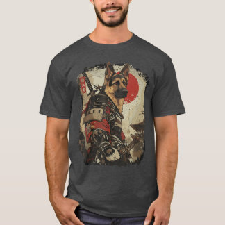Samurai German Shepherd Dog Lover Vintage Mens boy T-Shirt