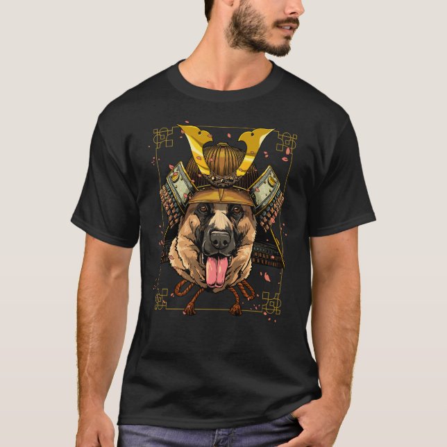 Samurai German Shepherd Dog Warrior Samurai T-Shirt (Vorderseite)
