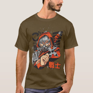 Samurai Girl Anime Ninja Girl Japanisch Ninja T-Shirt
