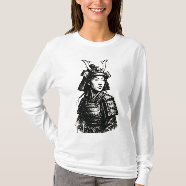 Samurai Girl Straßenkunst T-Shirt (Vorderseite)