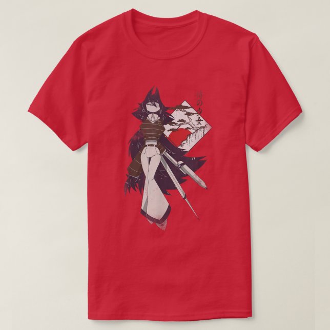 Samurai Girl Warrior Ukiyo Fpe Grundpapier E T-Shirt (Design vorne)