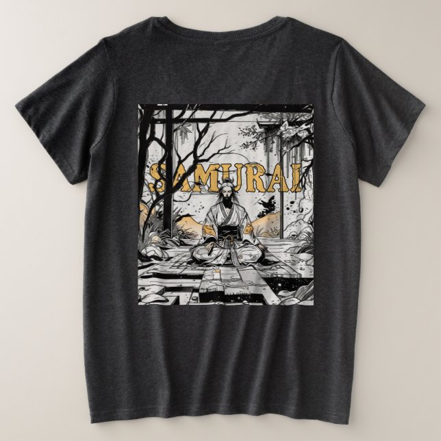 Samurai Große Größe T-Shirt (Design Rückseite)