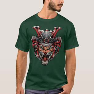 Samurai Growling Mouth Open Bengalisch Tiger Gesch T-Shirt