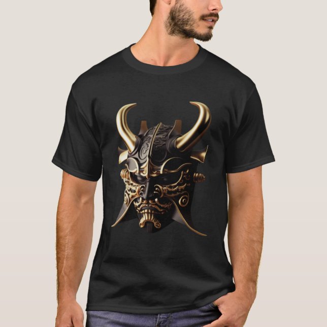 Samurai Helmet Warrior Bushido Oni Mask Japanese C T-Shirt (Vorderseite)