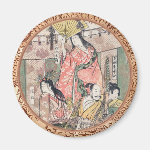Samurai Hideyoshi und Ehefrauen Kitagawa Utamaro Magnet