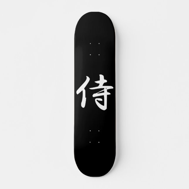 Samurai im japanischen Kanji Skateboard (Vorne)