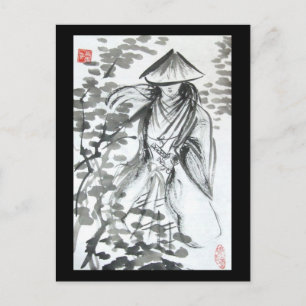 Samurai im Wald Postkarte