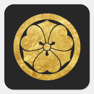 Samurai-Imitatgold Sakais Montag japanisches auf Quadratischer Aufkleber