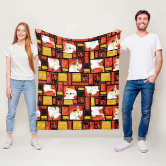 Samurai Jack & Aku Character Art Panel Muster Fleecedecke