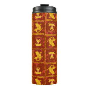 Samurai Jack & Aku Golden Silhouette Muster Thermosbecher