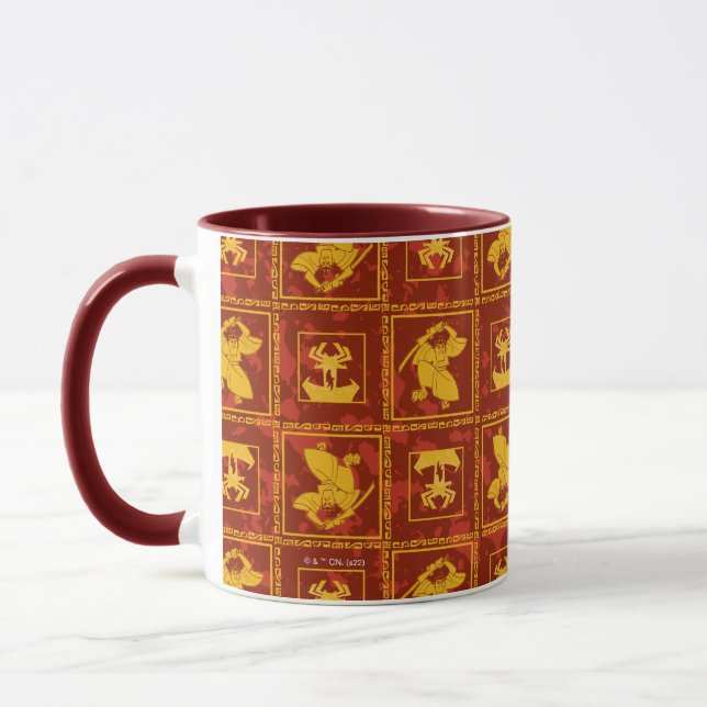 Samurai Jack & Aku Golden Silhouette Til Pattern Tasse (Links)