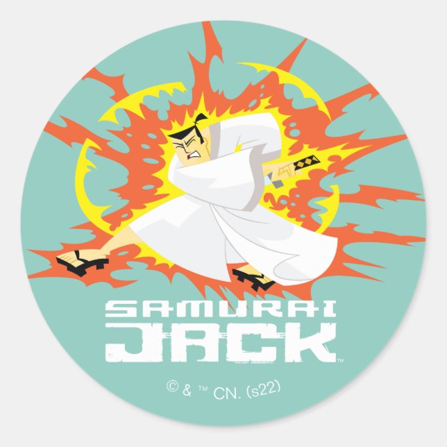 Samurai Jack Energy Graphic Runder Aufkleber (Vorderseite)