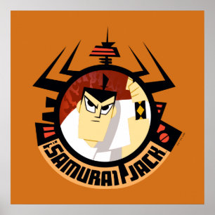 Samurai Jack in Aku Futuristic Frame Poster
