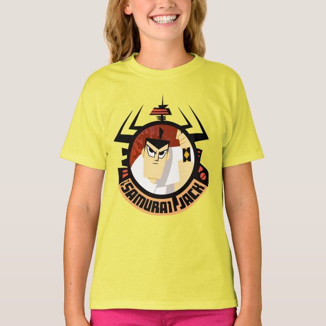 Samurai Jack in Aku Futuristic Frame T-Shirt (Vorderseite)