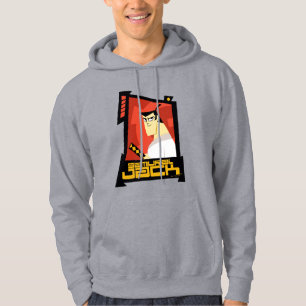 Samurai Jack lächelt futuristische Rahmen Grafik Hoodie