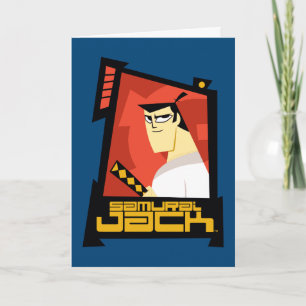 Samurai Jack lächelt futuristische Rahmen Grafik Karte