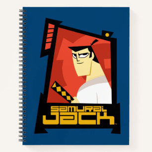 Samurai Jack lächelt futuristische Rahmen Grafik Notizbuch