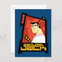Samurai Jack lächelt futuristische Rahmen Grafik