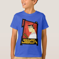 Samurai Jack lächelt futuristische Rahmen Grafik