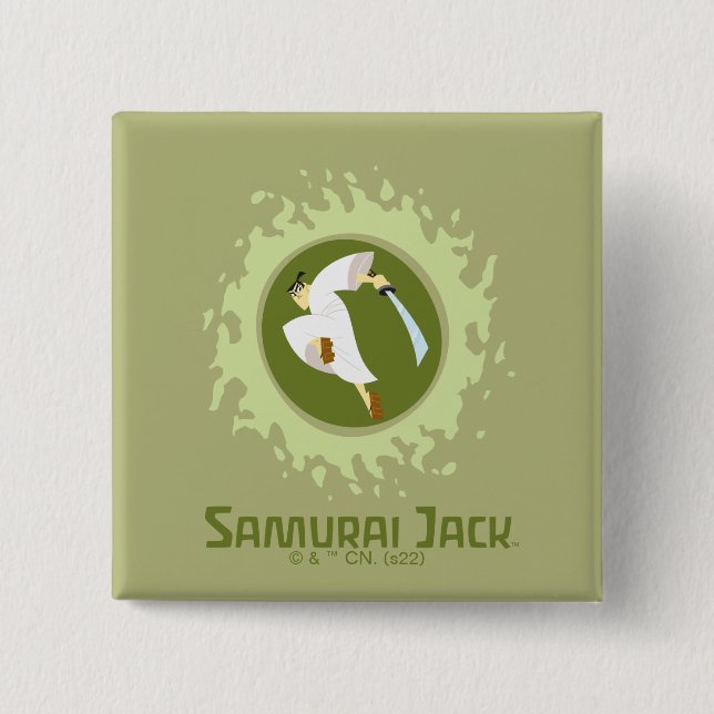 Samurai Jack Leaping Graphic Button (Vorderseite)