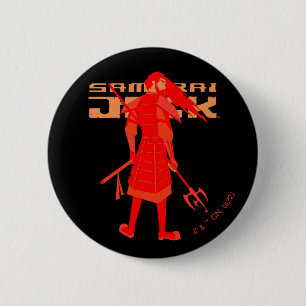 Samurai Jack Red Warrior Graphic Button
