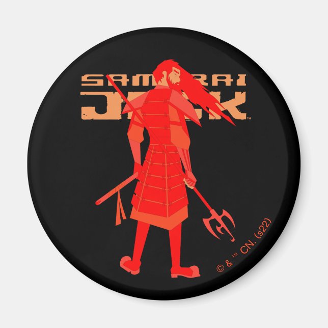 Samurai Jack Red Warrior Graphic Magnet (Vorne)