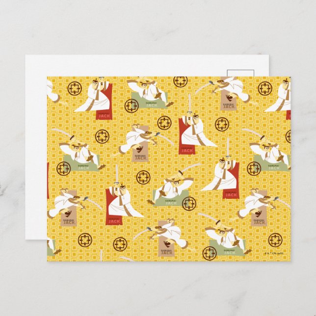 Samurai Jack Schwert Posen Zeichen Kunstmuster Postkarte (Vorne/Hinten)