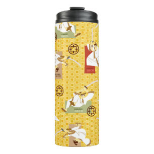 Samurai Jack Schwert Posen Zeichen Kunstmuster Thermosbecher