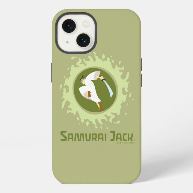 Samurai Jack springende Grafik iPhone Hülle (Rückseite)