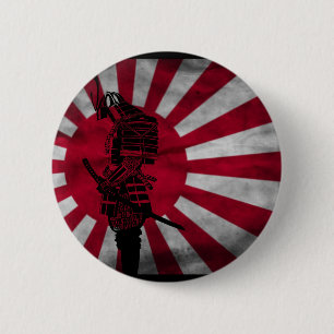 Samurai-Japanerflagge Button
