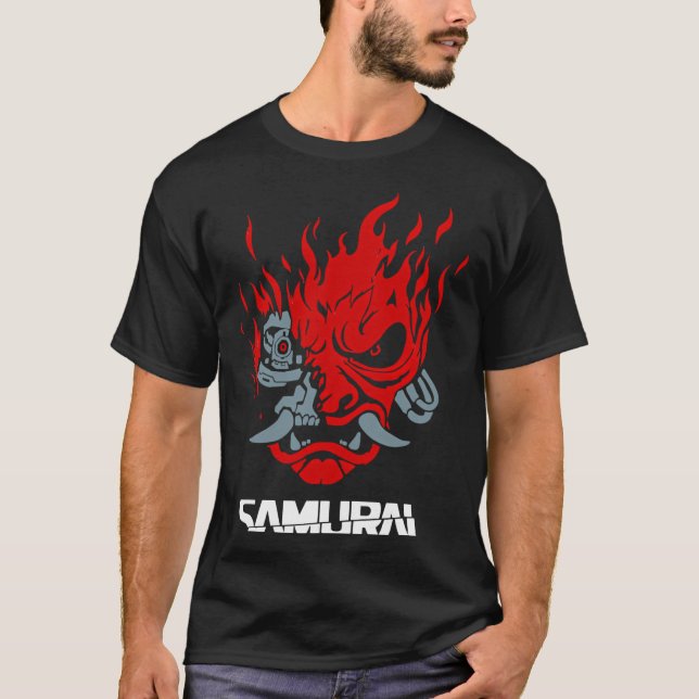 Samurai Japanese Gaming 2077 Art Game Style retro  T-Shirt (Vorderseite)