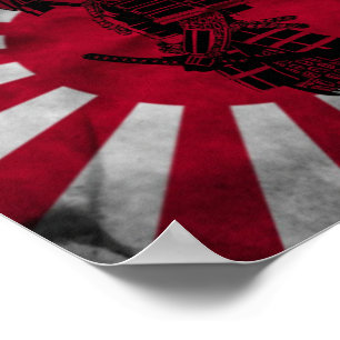 Samurai japanische Flagge Poster