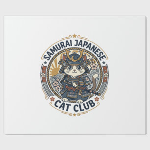 Samurai Japanische Katze POD Vektor Kunst - Samura Geschenkpapier