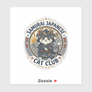 Samurai Japanische Katze POD Vektorgrafik - Samura Aufkleber