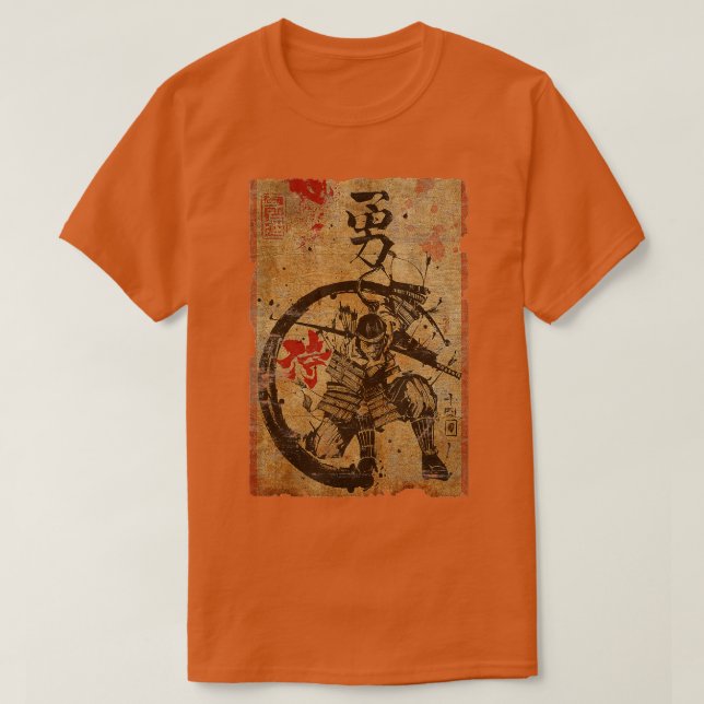 Samurai japanische Retro Art Print Bushido Japan K T-Shirt (Design vorne)